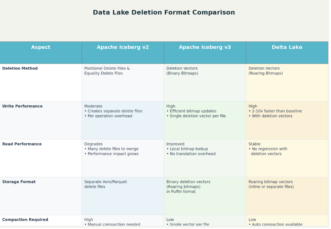 Comparison of Deletion Formats