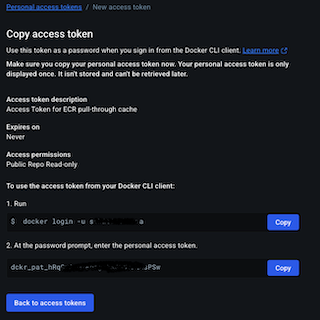 Docker Hub Personal Access Token