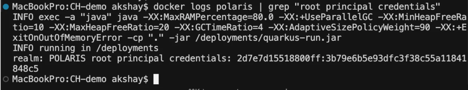 Polaris Bootstrap Credentials