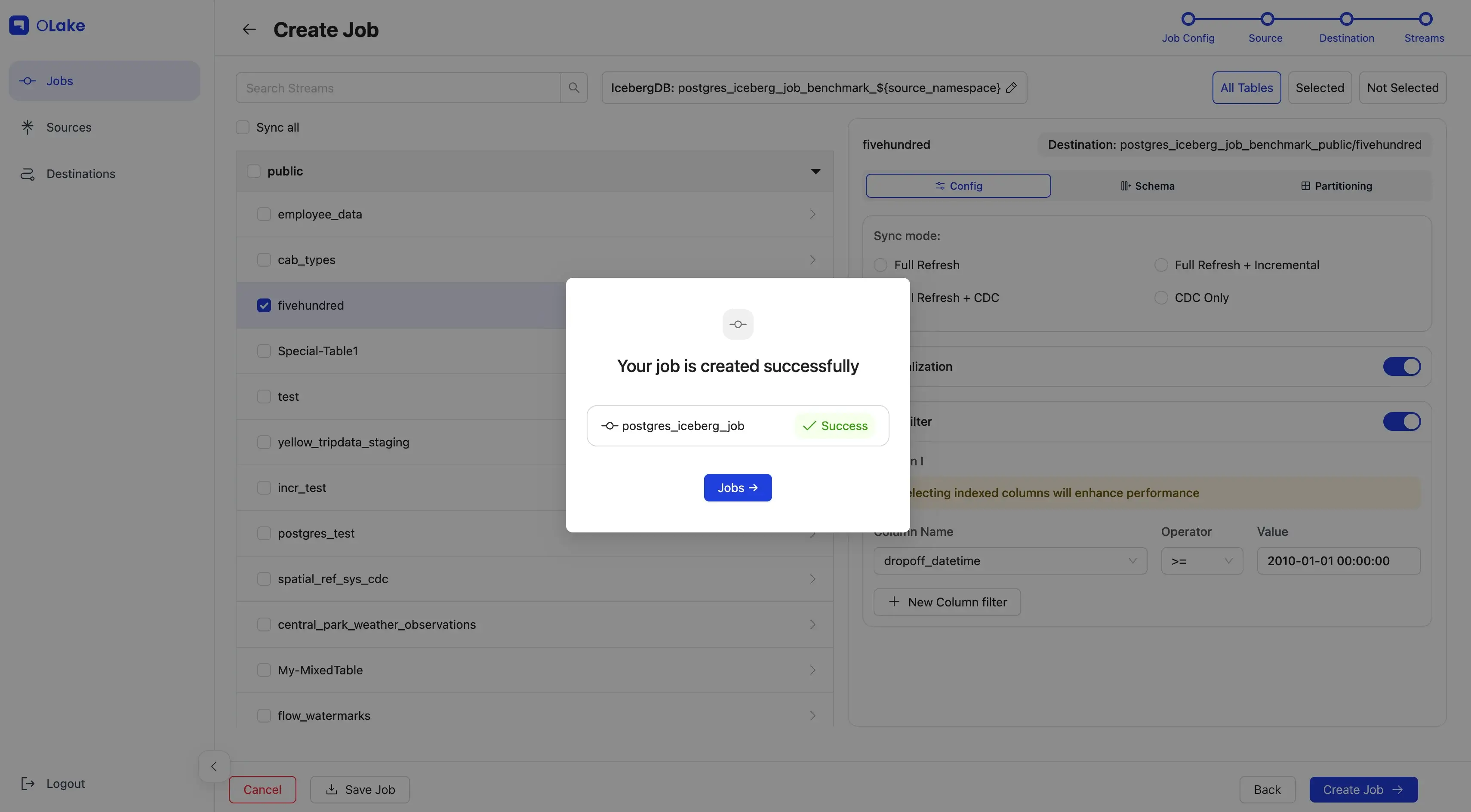 Job created