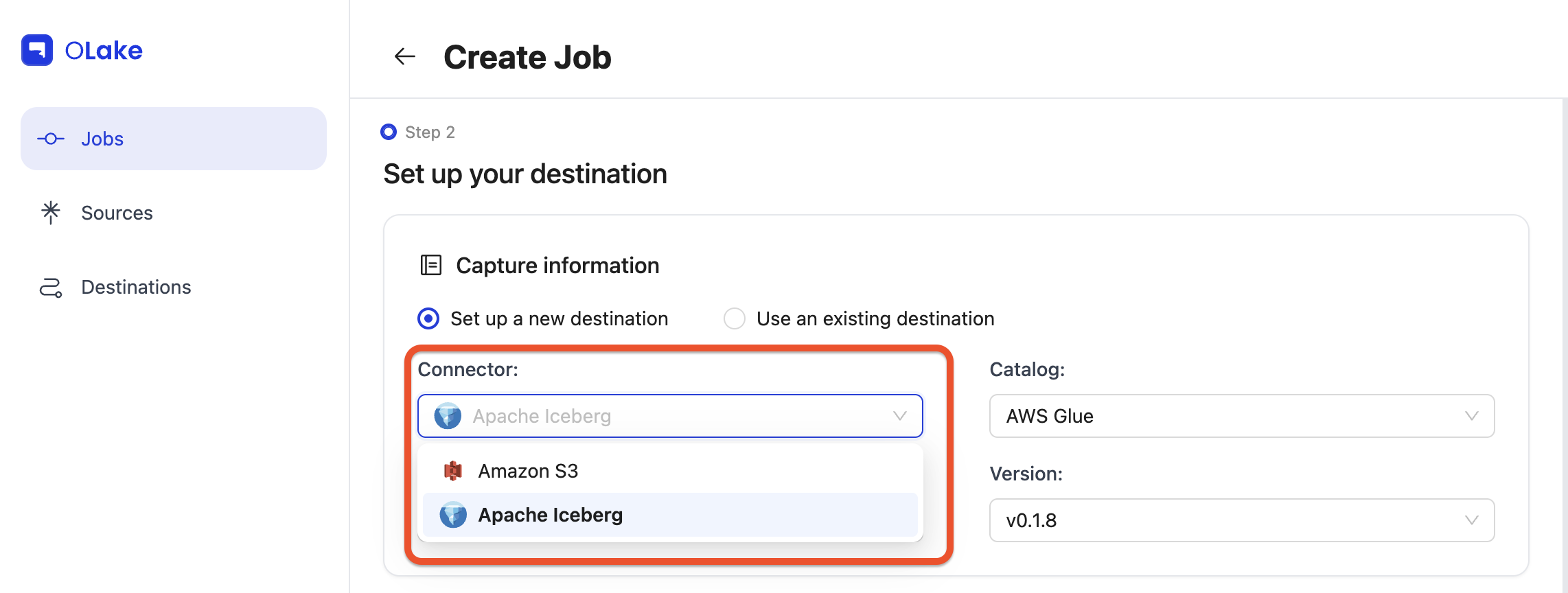 Job dest connector