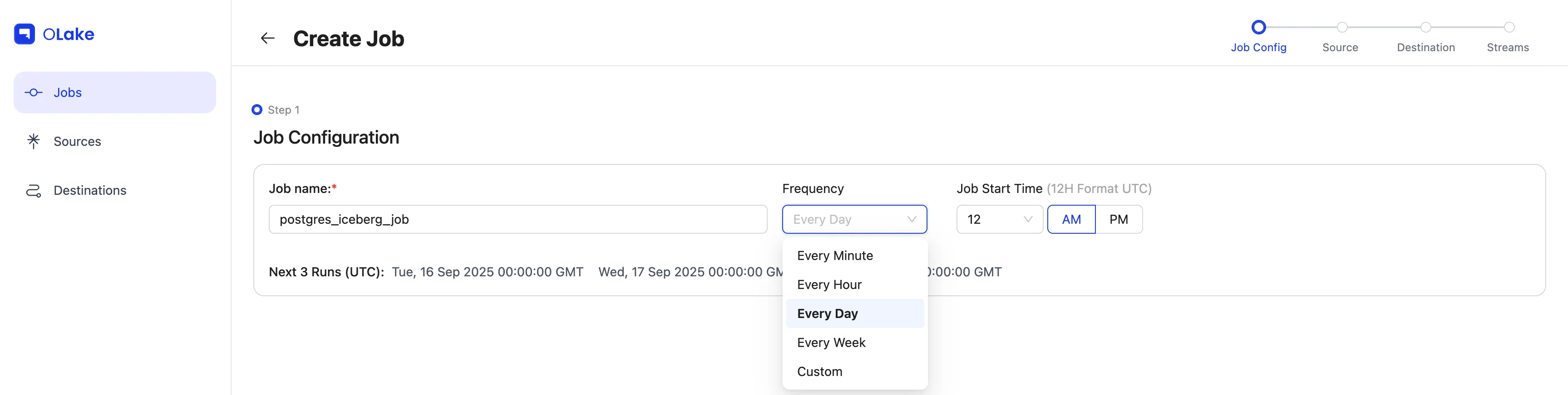 Job schedule