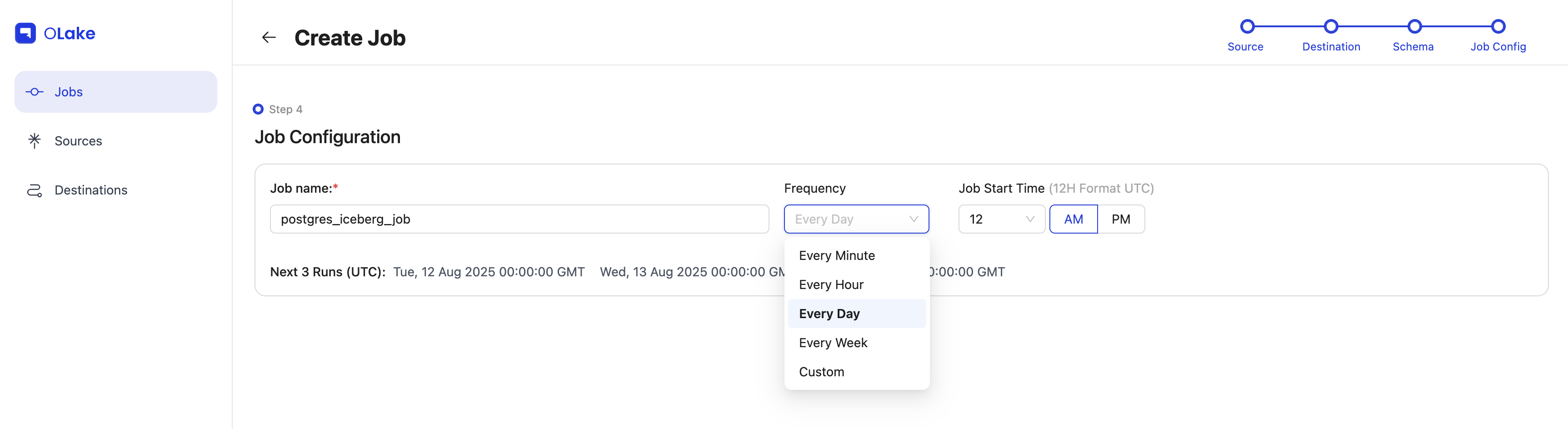 Job schedule