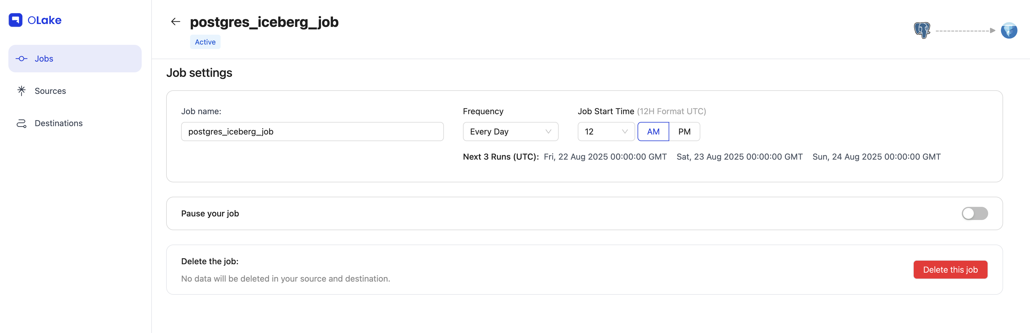 Job settings