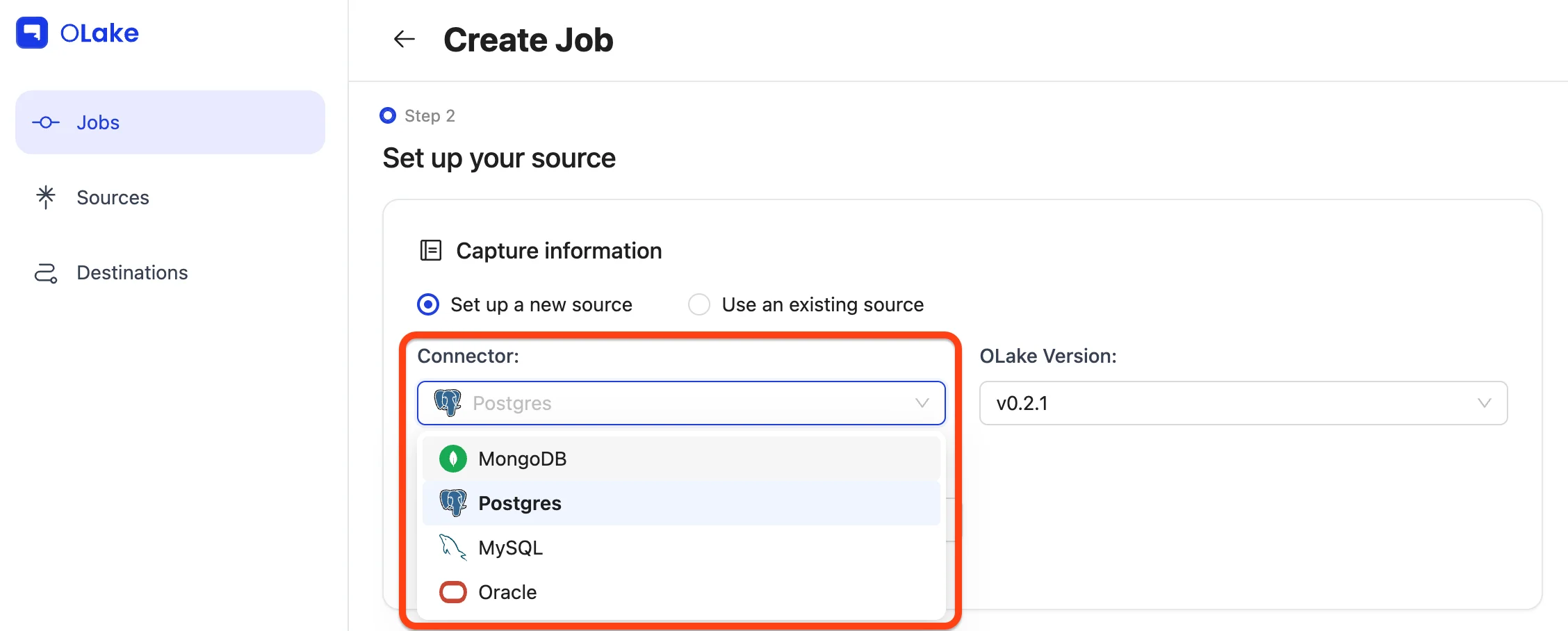Job source connector
