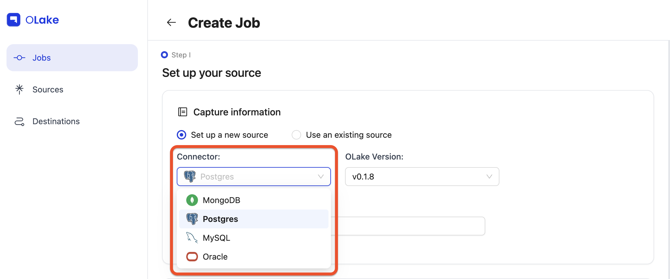 Job source connector