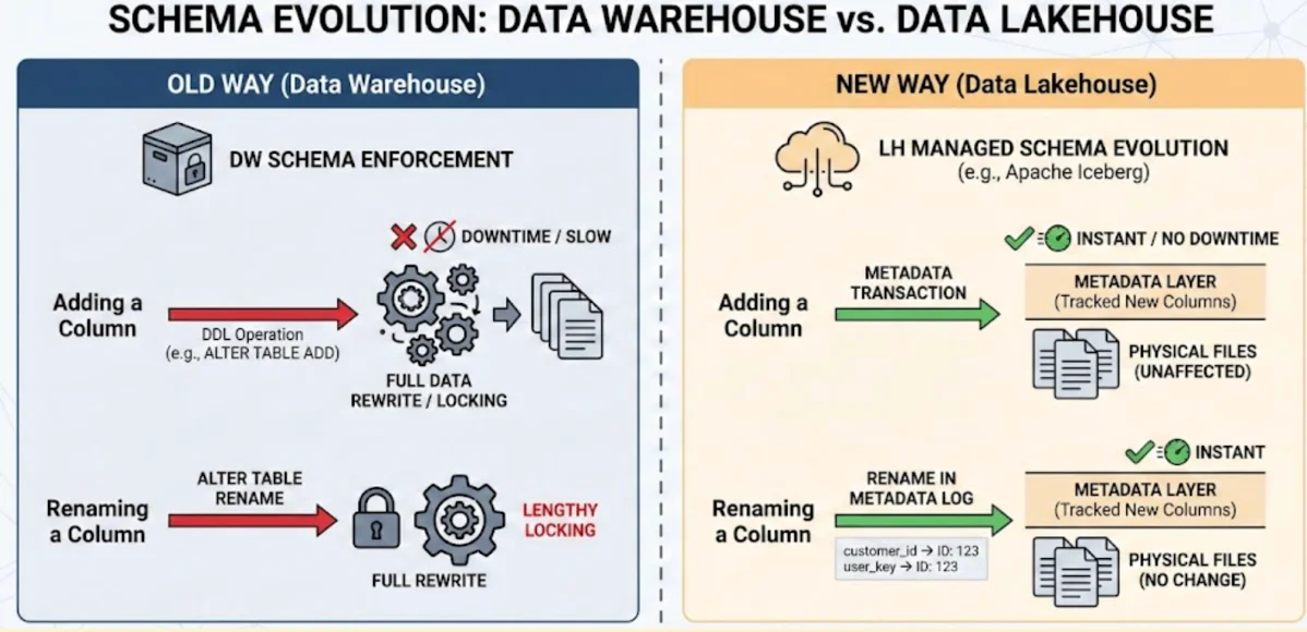 Schema evolution capabilities