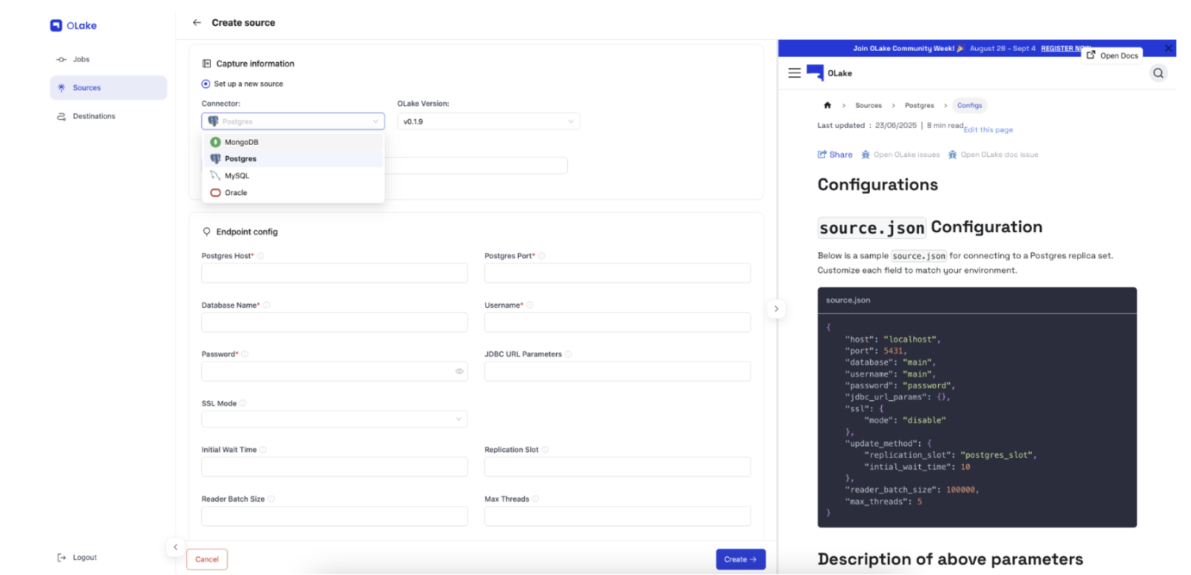 PostgreSQL Source Configuration