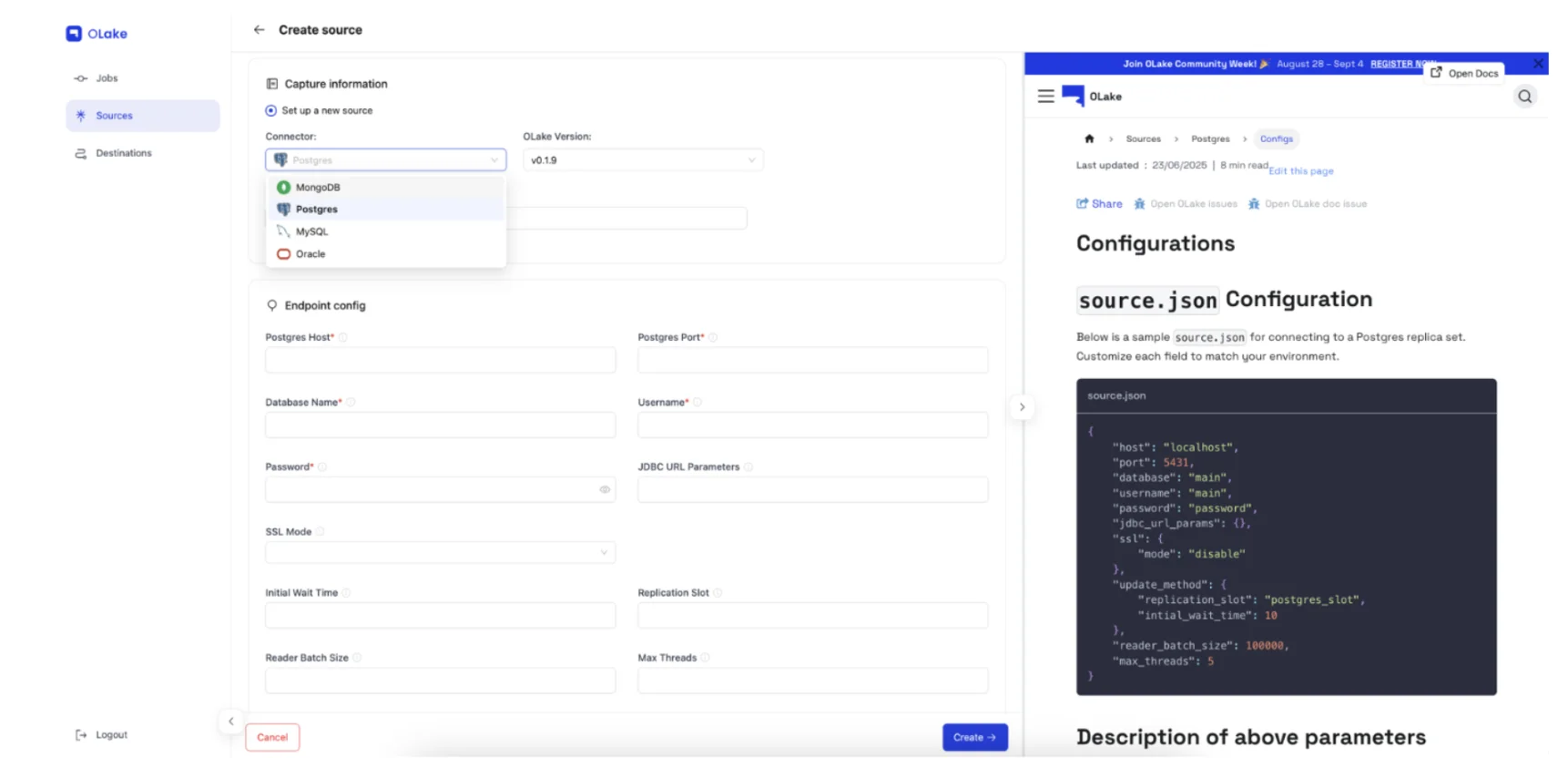 PostgreSQL Source Configuration