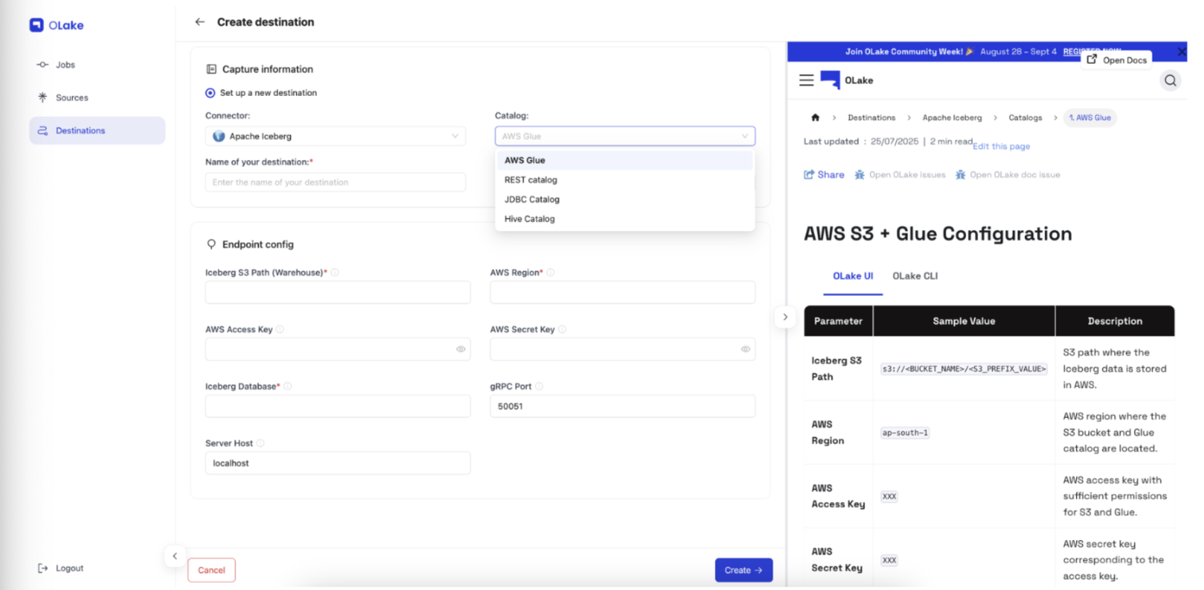 AWS Glue Catalog Configuration