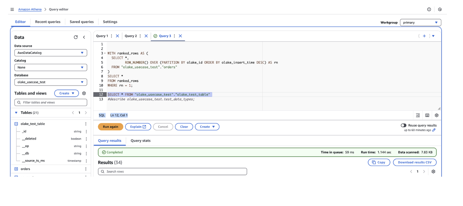 Athena Query Interface