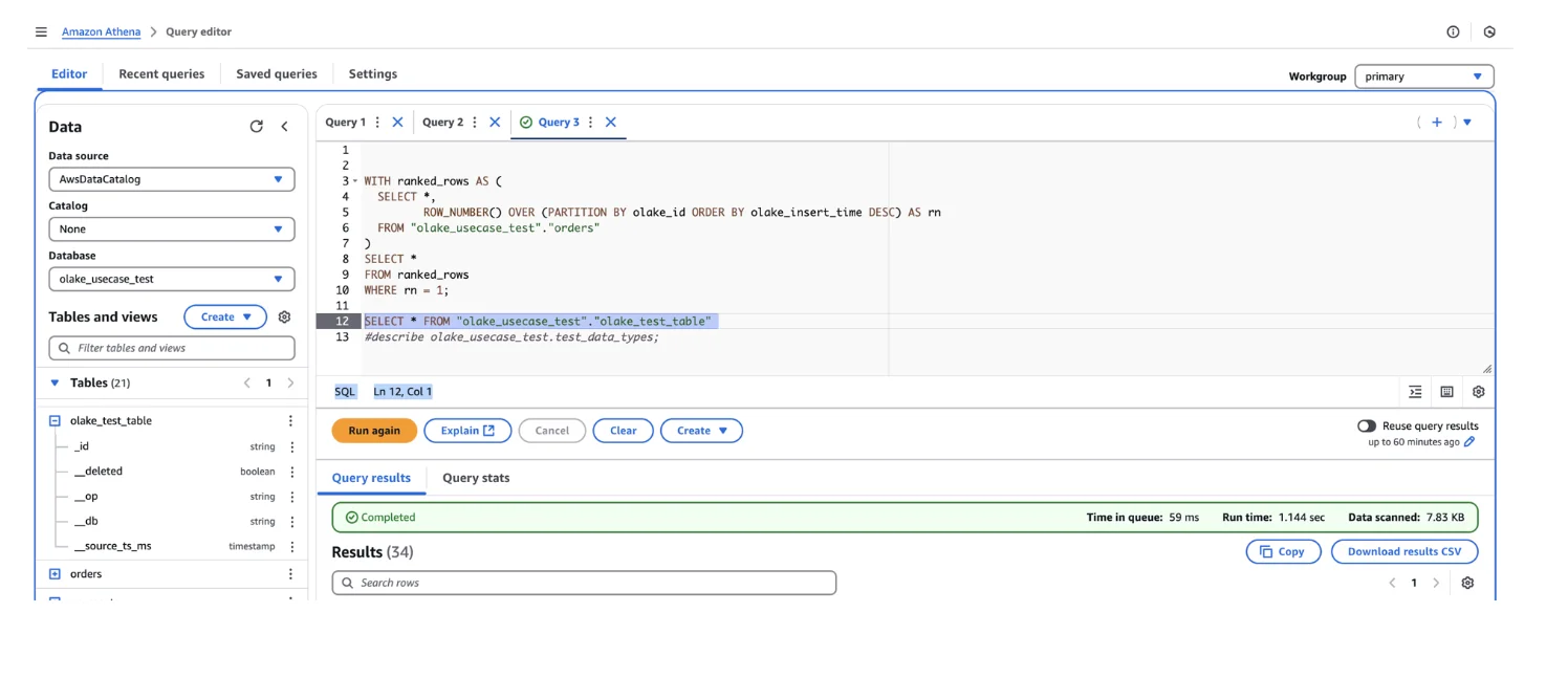 Athena Query Interface