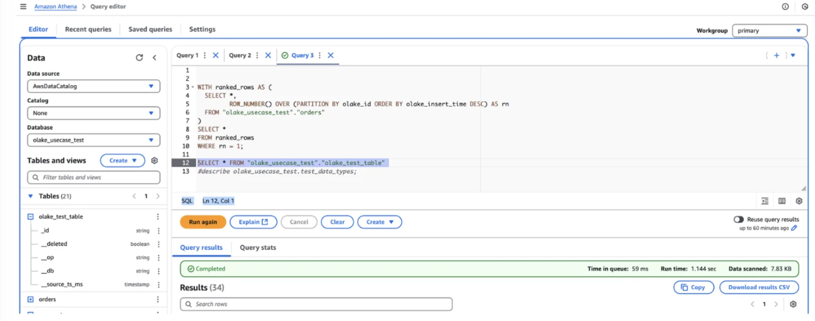 AWS Athena Query Interface