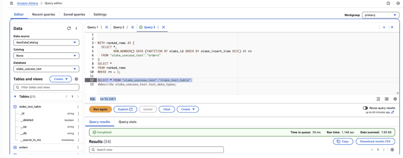 AWS Athena Query Interface