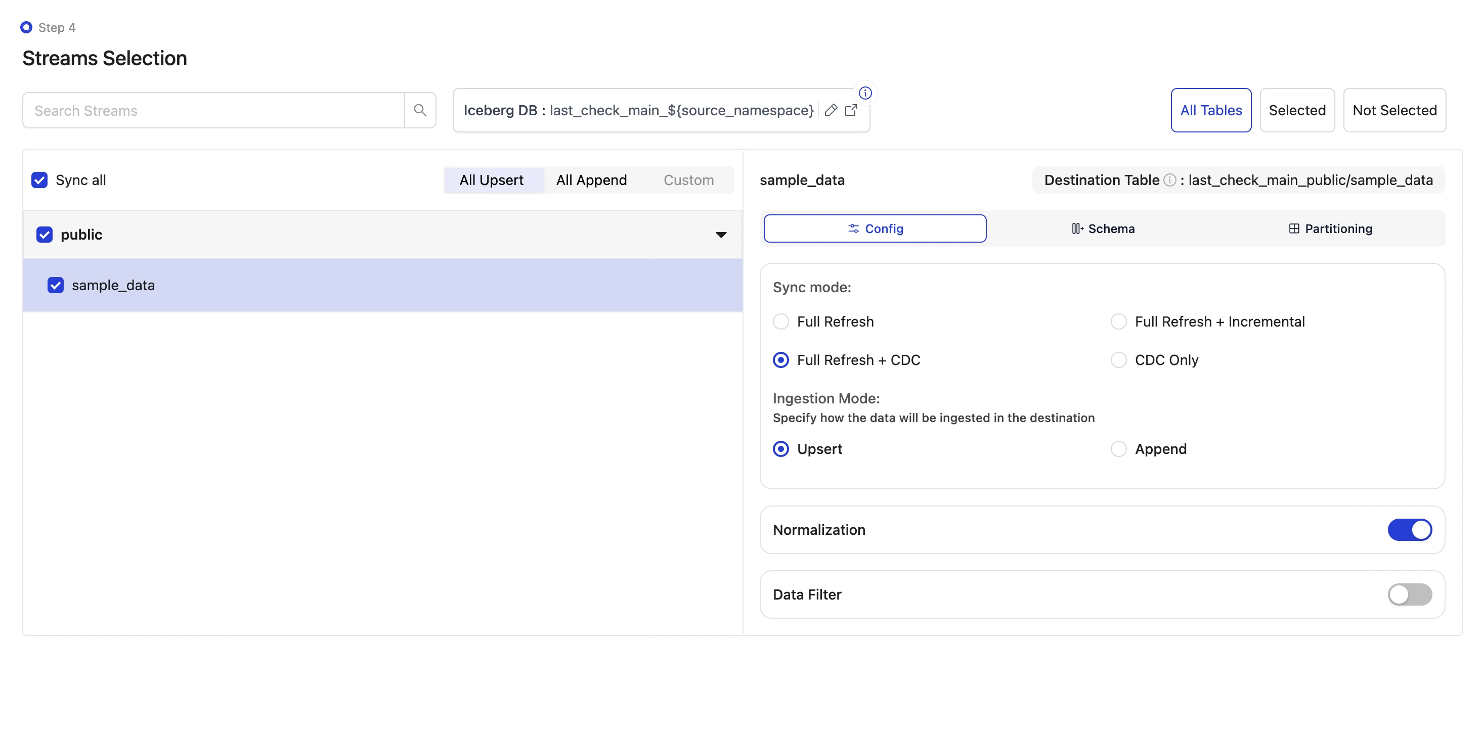 streams configuration