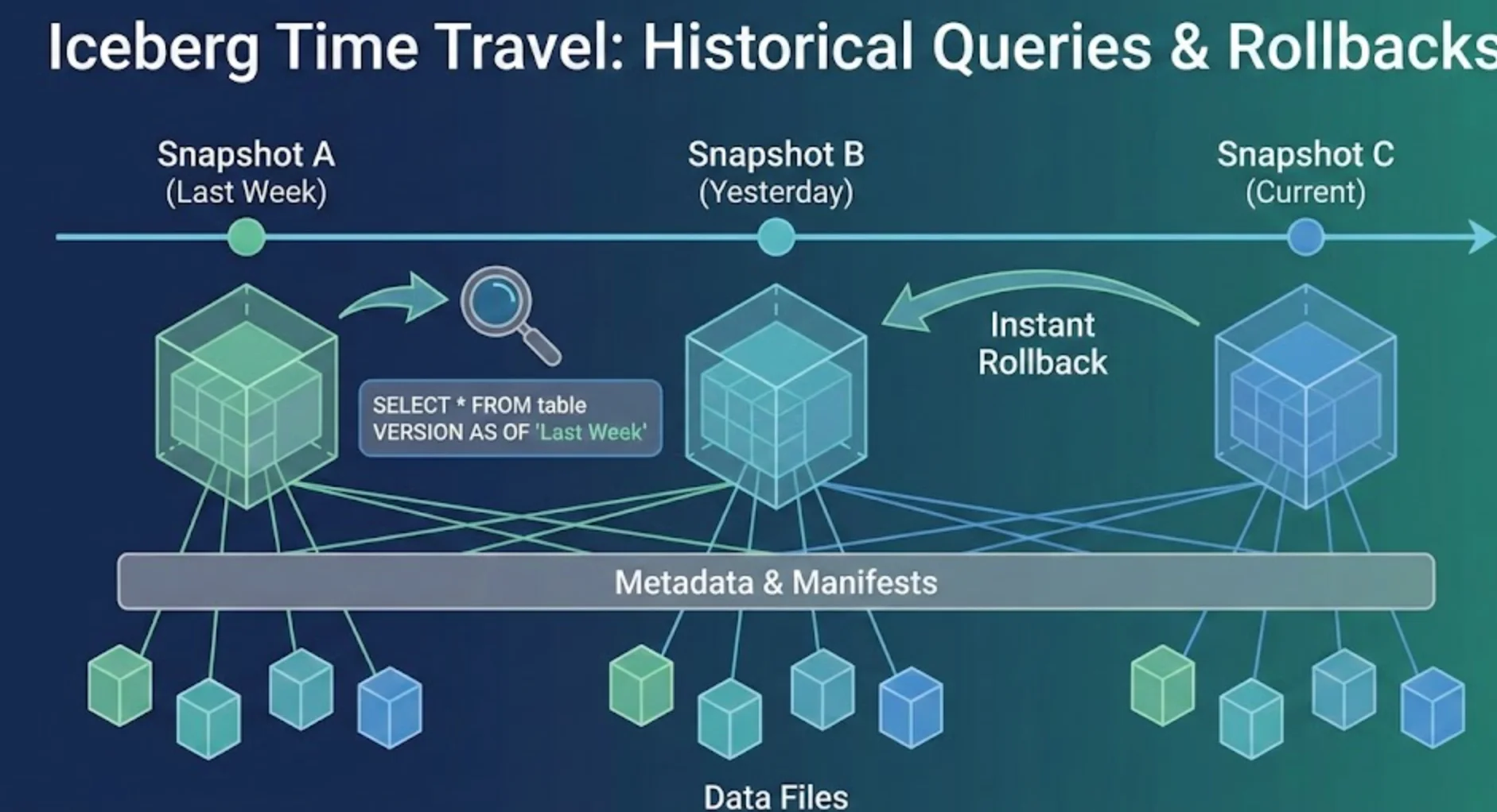 Time travel capabilities in Apache Iceberg