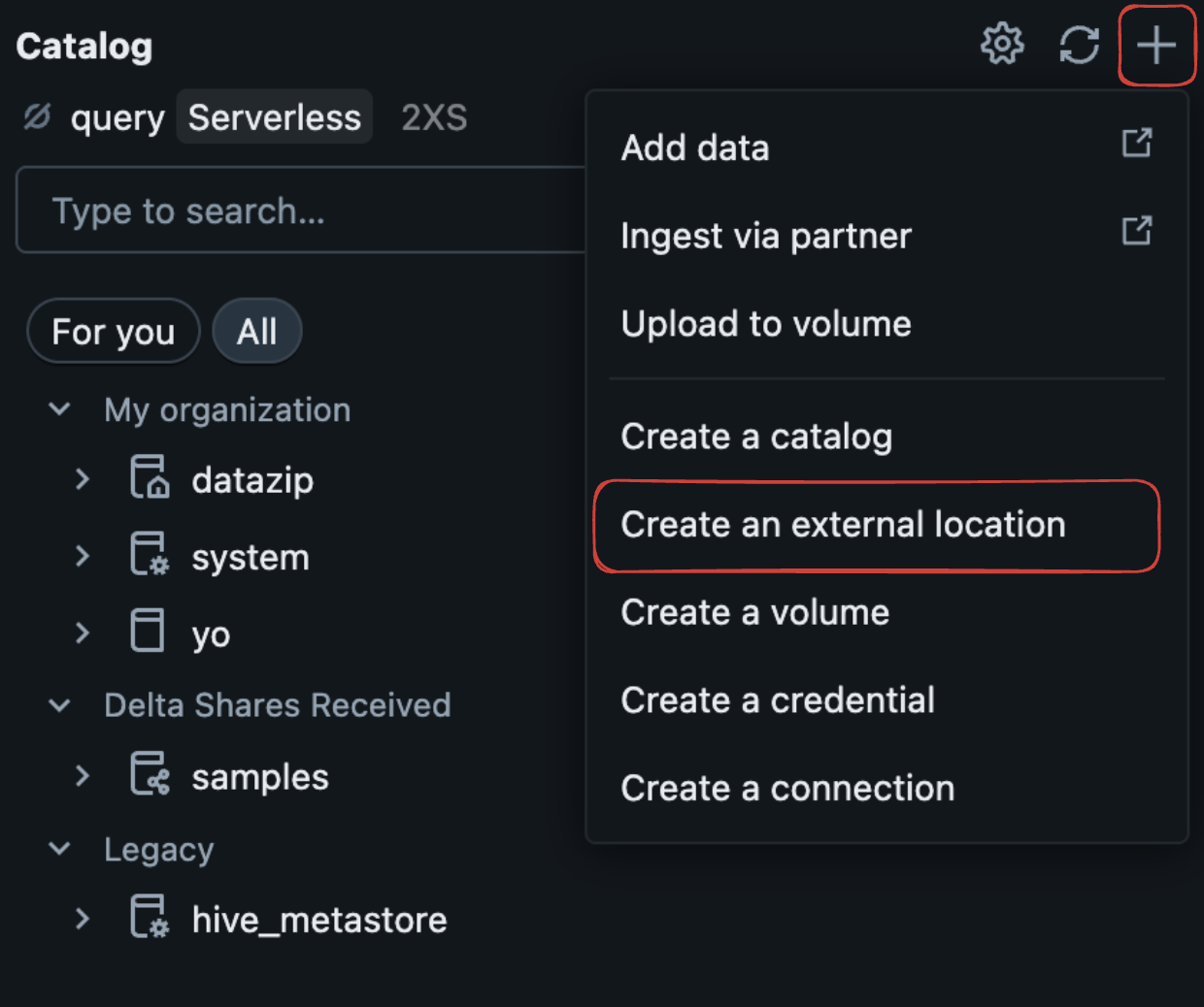Create external location in Databricks Unity Catalog