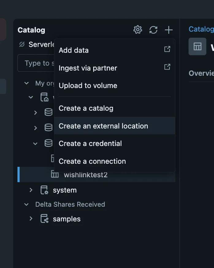 Create External Location