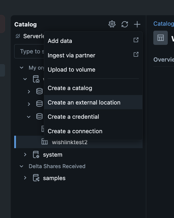 Create External Location