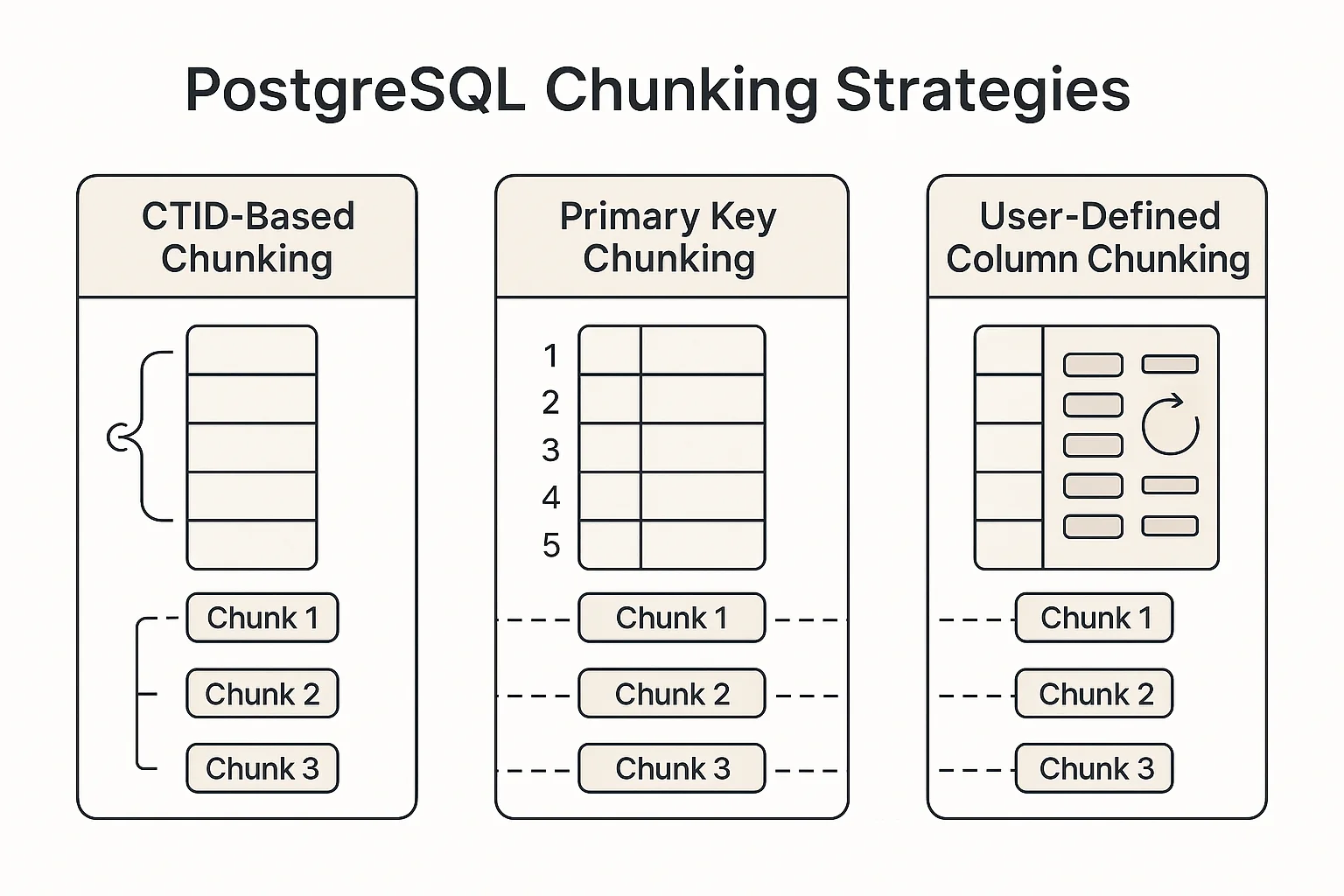 PostgreSQL Chunking Strategies