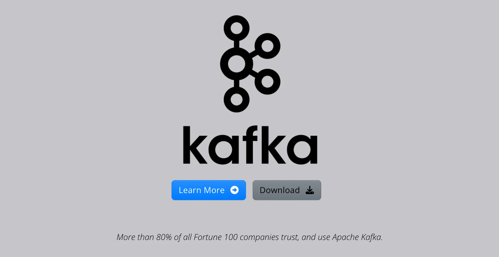 Kafka Connect home page showing its headline and main navigation