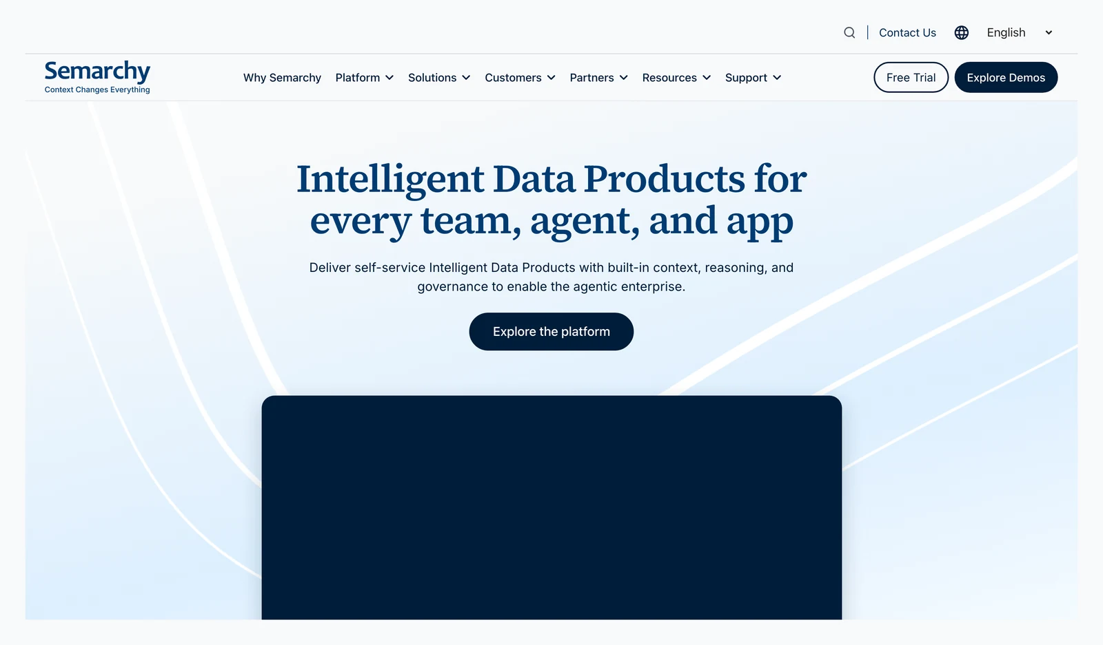Semarchy xDM home page showing its headline and main navigation