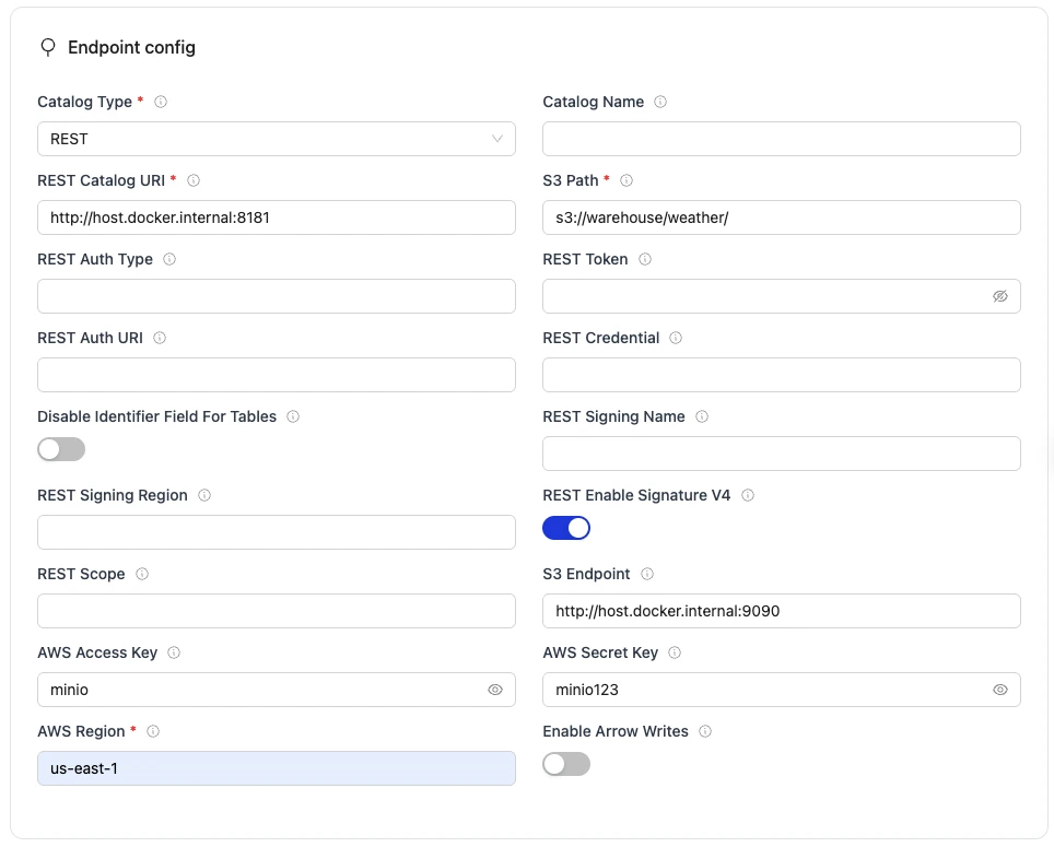 Setting up Destination Configuration
