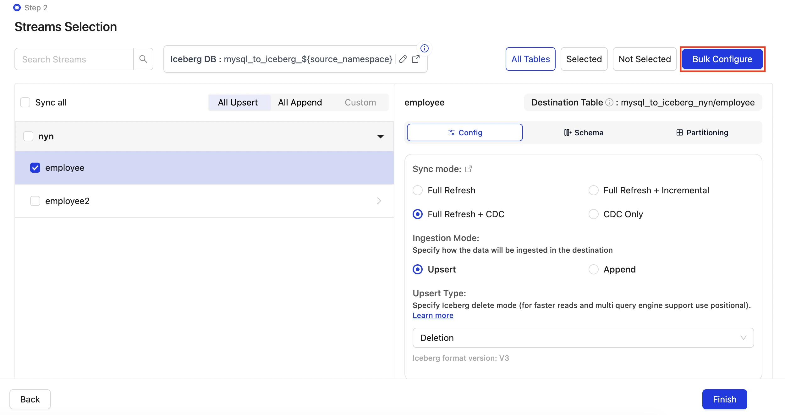 Bulk Configuration Button